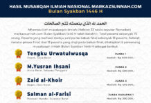 HASIL MUSABAQAH ILMIAH NASIONAL MARKAZSUNNAH.COM BULAN SYAKBAN 1446 H Hasil Musabaqah Syakban 1446 H 2